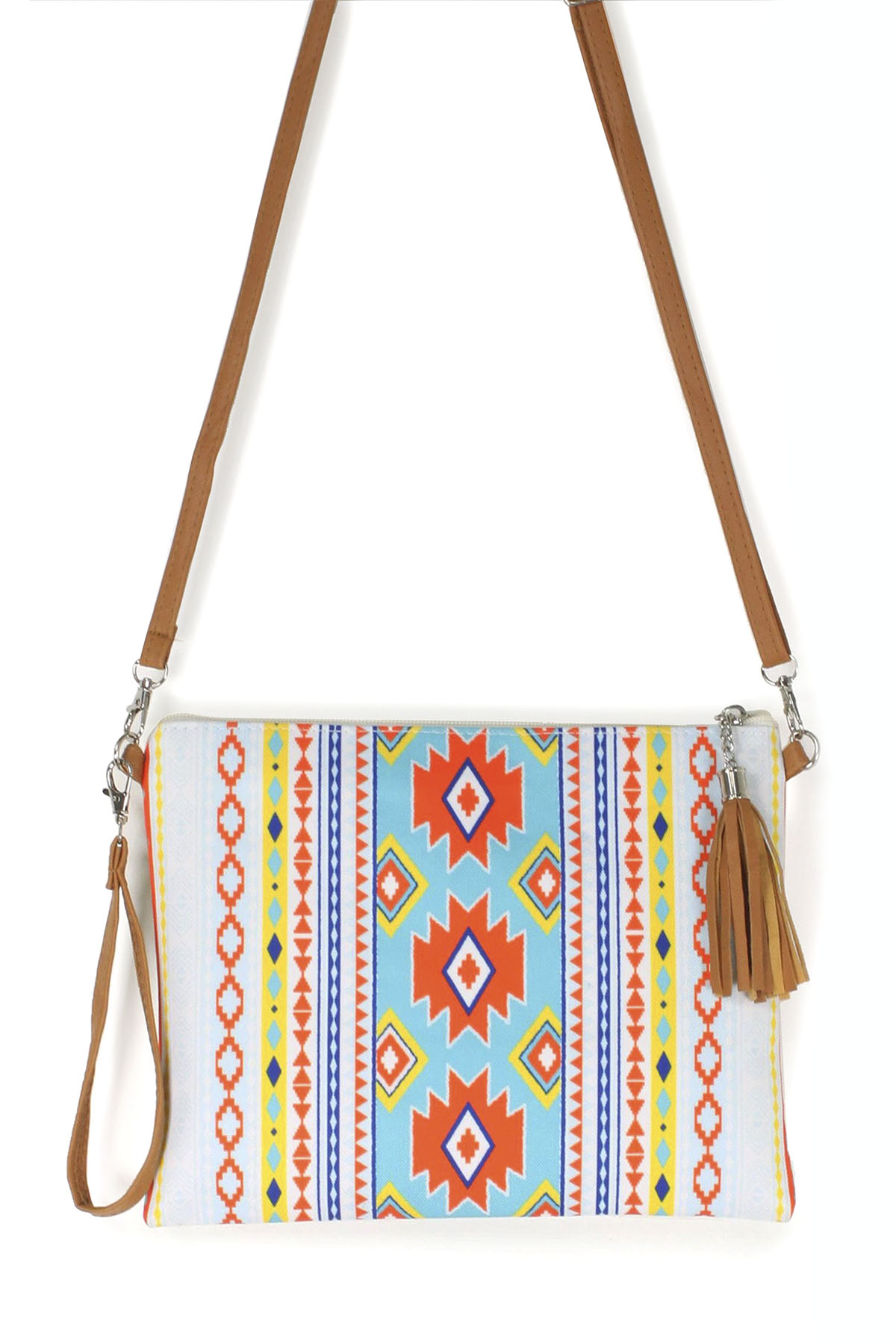 AZTEC PRINT CROSSBODY/CLUTCH BAG