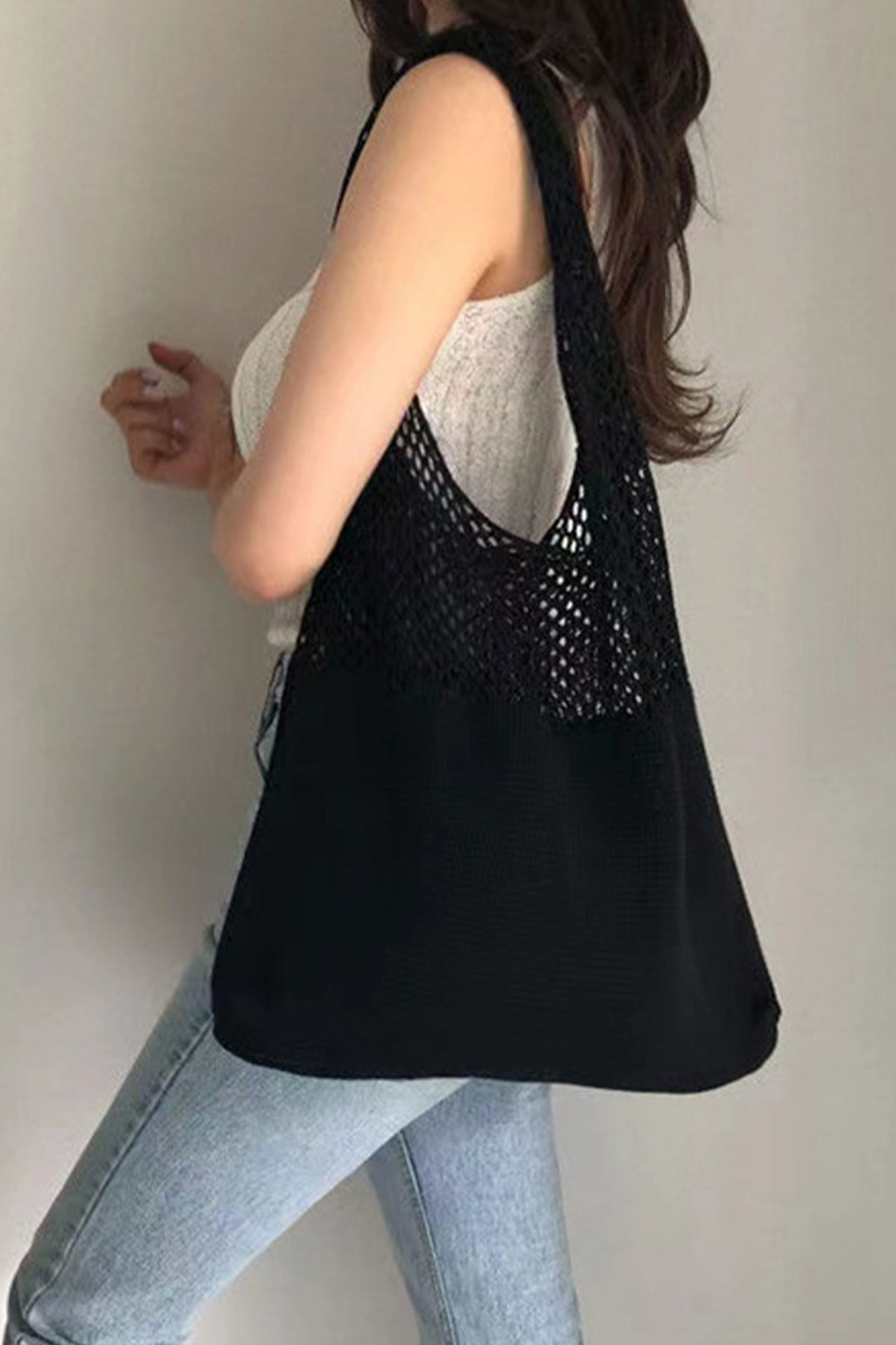 FASHION KINT NET TOTE BAG
