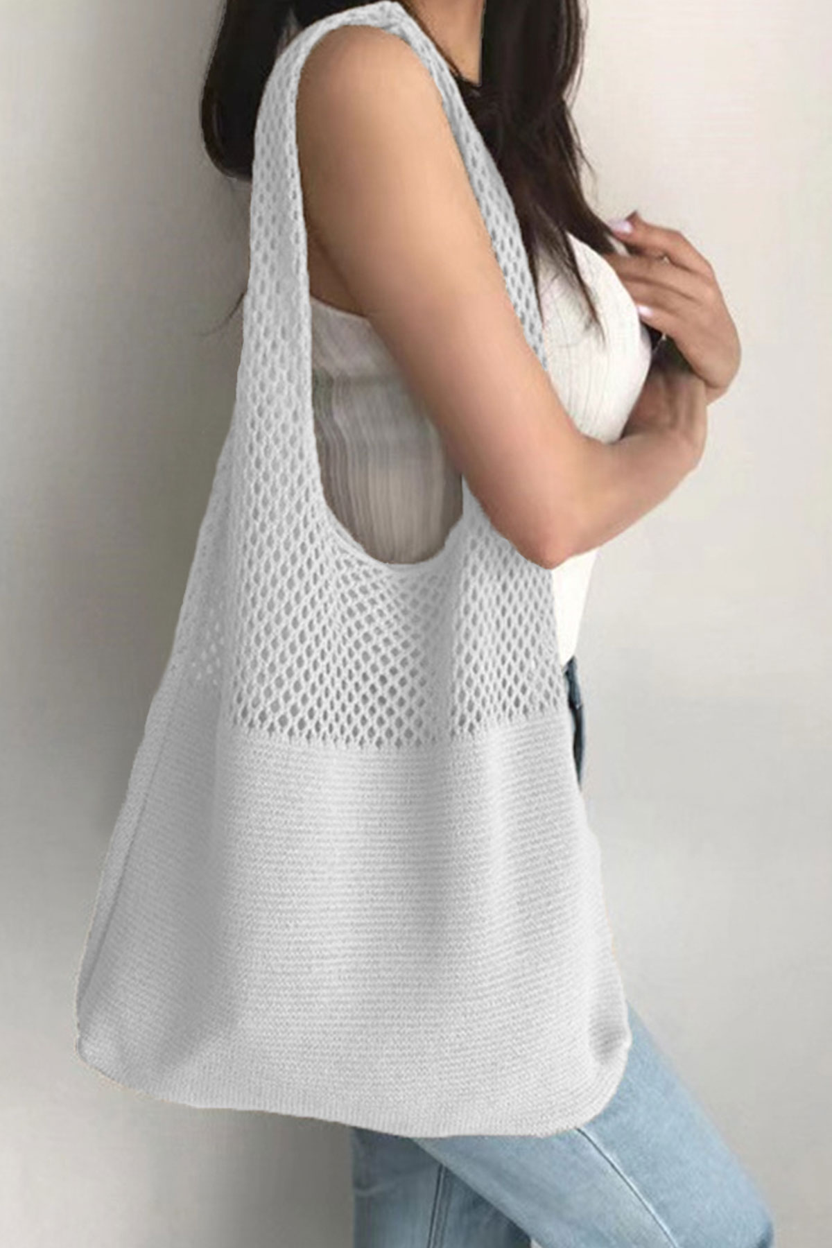 FASHION KINT NET TOTE BAG