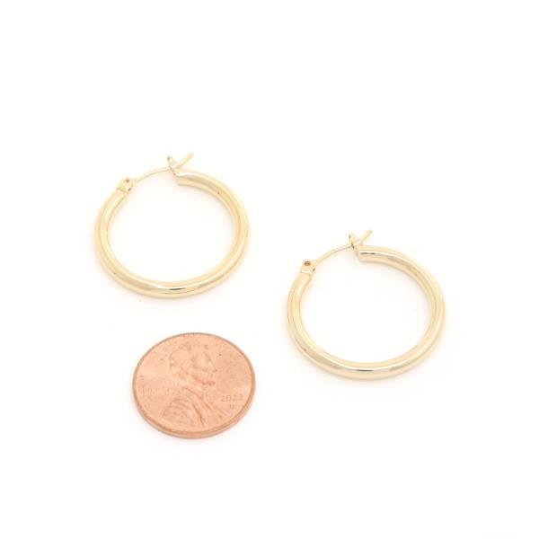 14K GOLD DIPPED SOLID HOOP EARRING