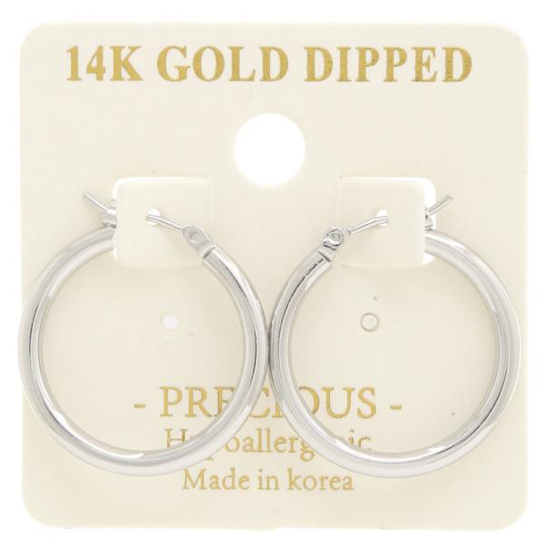 14K GOLD DIPPED SOLID HOOP EARRING