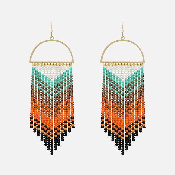 SEED BEAD TASSEL EARRINGS