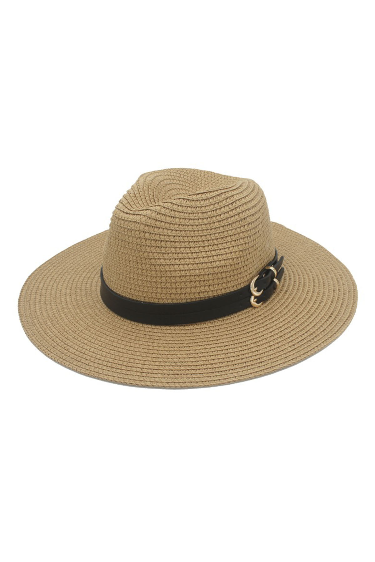 DOUBLE MINI BUCKLE SUMMER FEDORA HAT