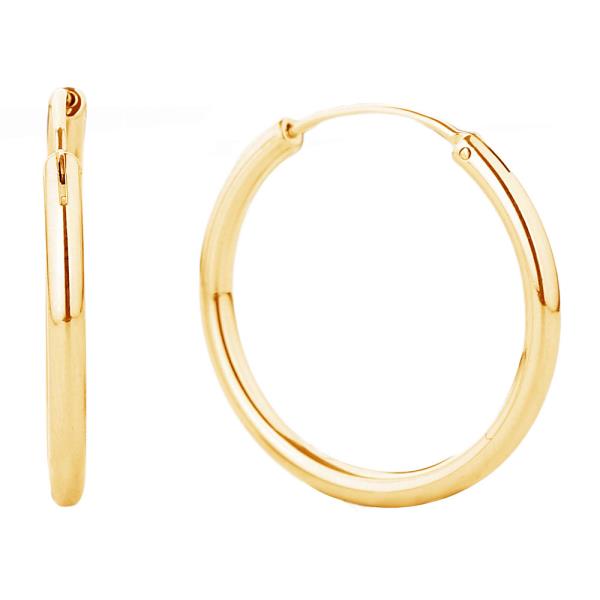 30MM 14K GOLD DIPPED METAL ENDLESS HOOP EARRING