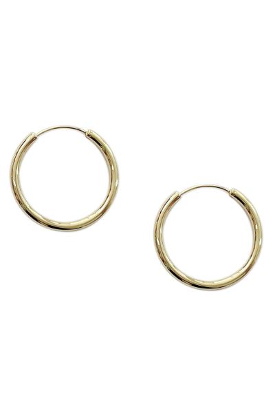 30MM 14K GOLD DIPPED METAL ENDLESS HOOP EARRING