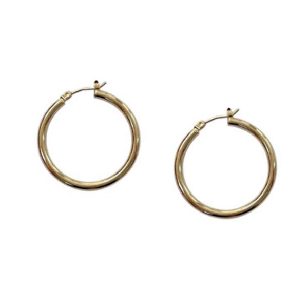 30MM 14K GOLD DIPPED PIN CATCH HOOP