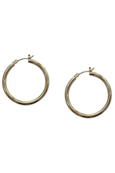 30MM 14K GOLD DIPPED PIN CATCH HOOP