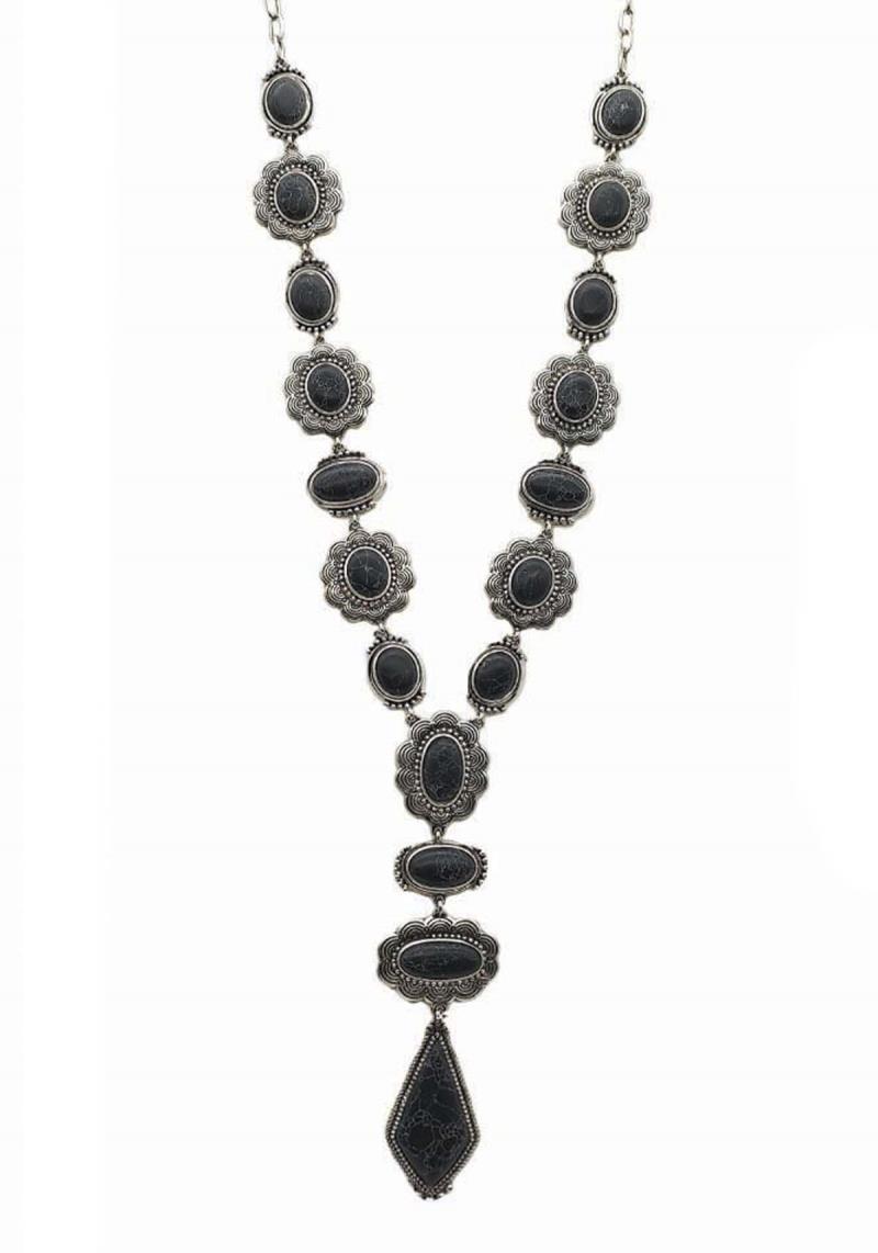 RODEO WESTERN STYLE TQ STONE Y NECKLACE