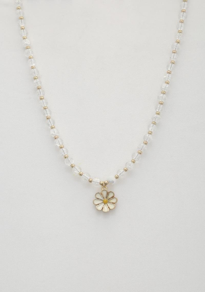 FLOWER BEADED NECKLACE