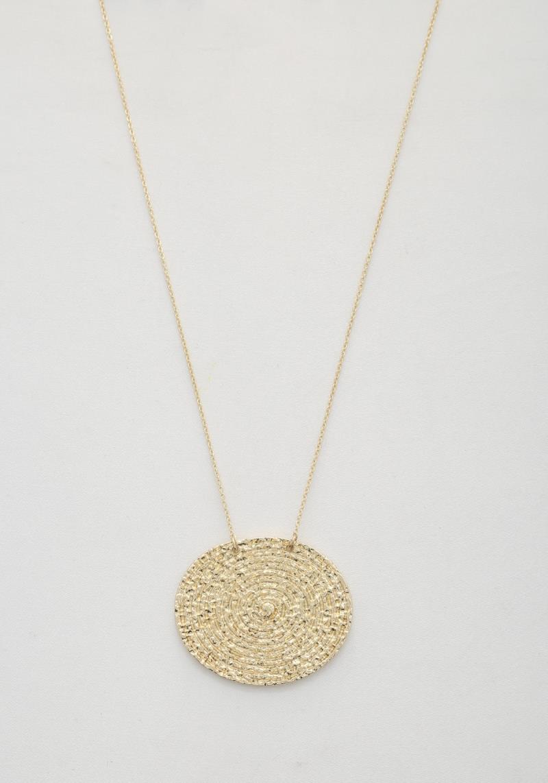 ROUND PENDANT METAL NECKLACE