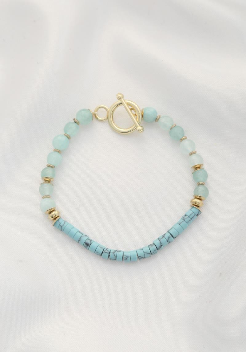 SEMI PRECIOUS STONE TOGGLE CLASP BRACELET