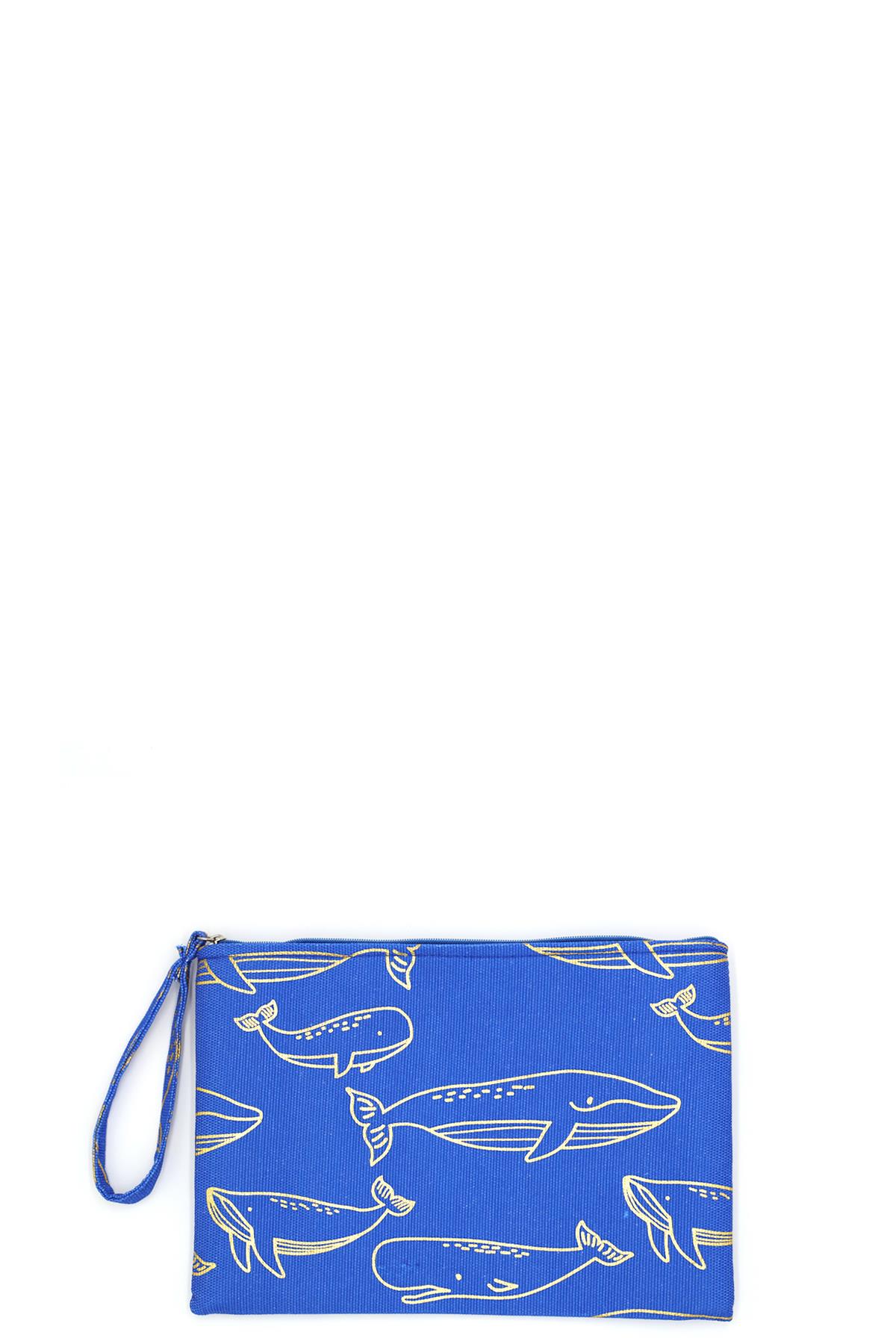 FASHION WHALE PRINT POUCH