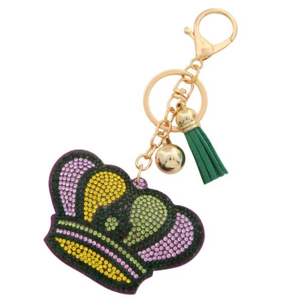 RHINESTONE CROWN KEYCHAIN