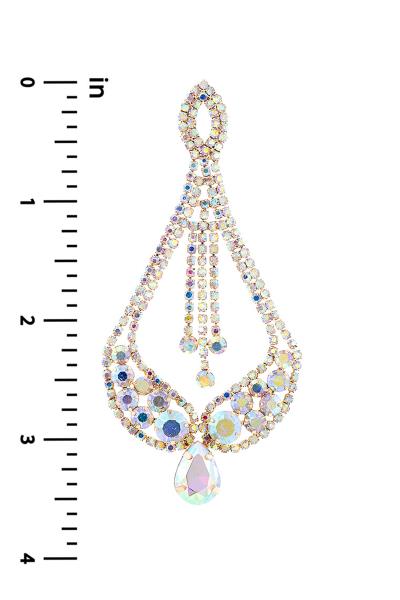 RHINESTONE CHANDELIER DROP POST EARRING