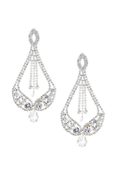 RHINESTONE CHANDELIER DROP POST EARRING