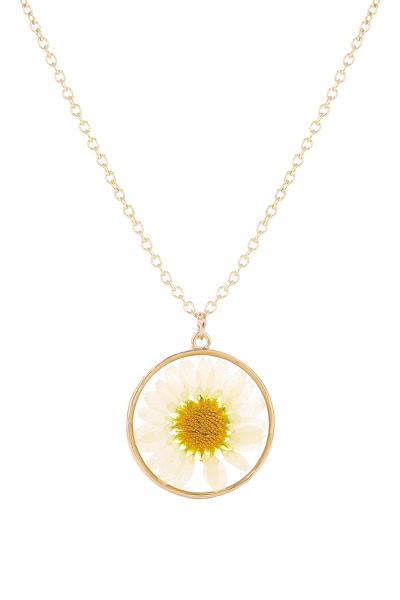 DRIED DAISY FLOWER NECKLACE