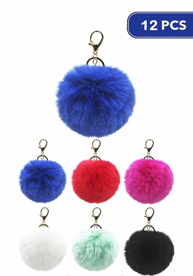 FASHION POMPOM KEY CHAIN (12 UNITS)