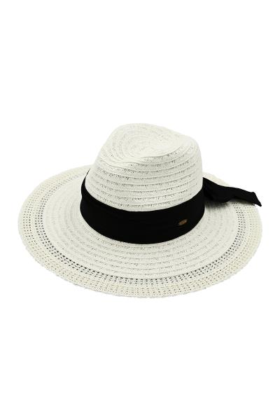 CC PANAMA SUNHAT WITH DECORATIVE NET PATTERN