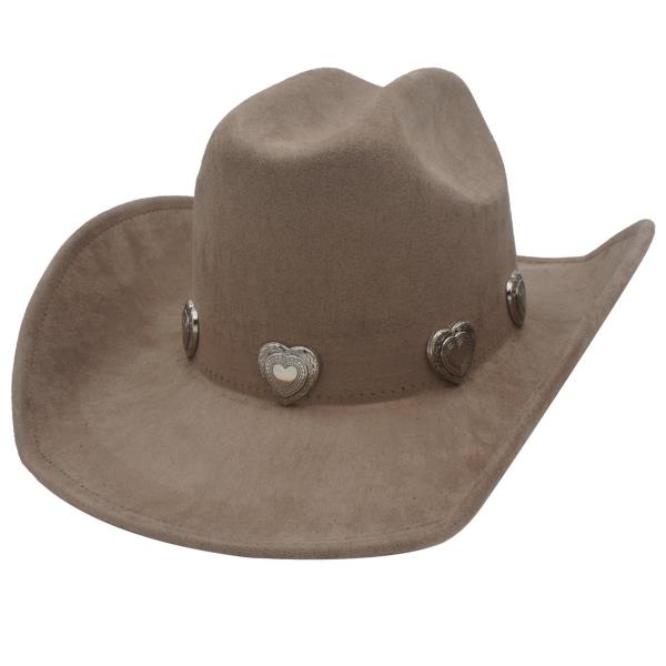 FASHION WESTERN HEART STUDDED FEDORA