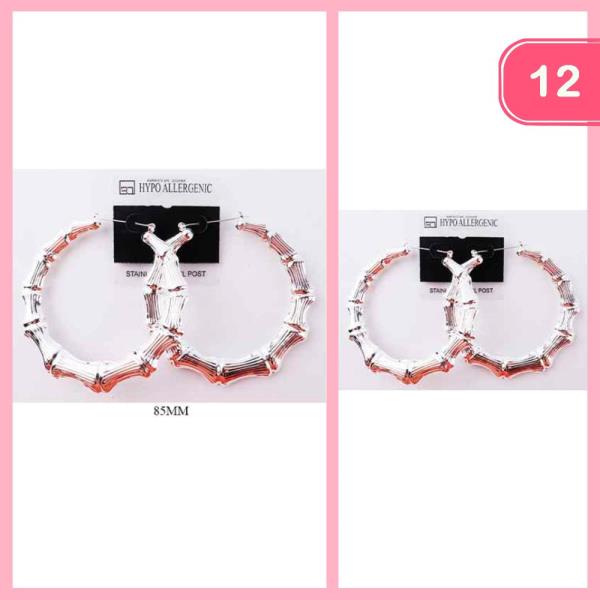 BAMBOO HOOP EARRING (12 UNITS)