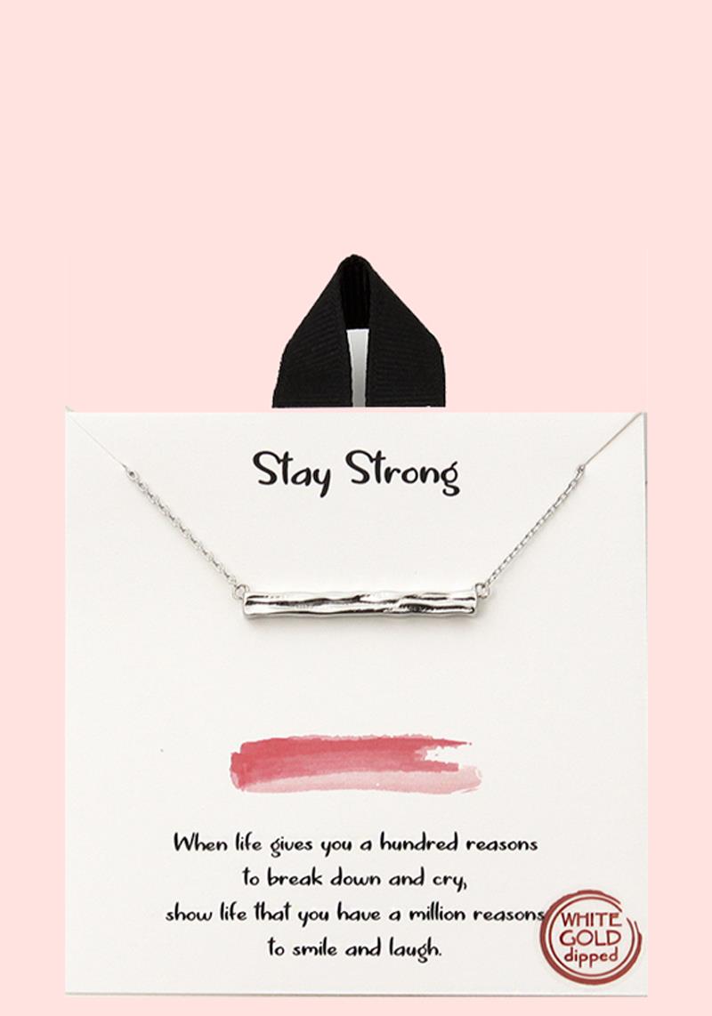 18K GOLD RHODIUM DIPPED STAY STRONG NECKLACE