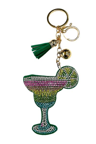 SEED BEAD COCKTAIL KEYCHAIN WITH TASSEL