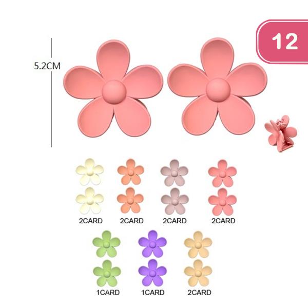 FASHION FLOWER HAIR CLAW 2 PC SET (12 UNITS)