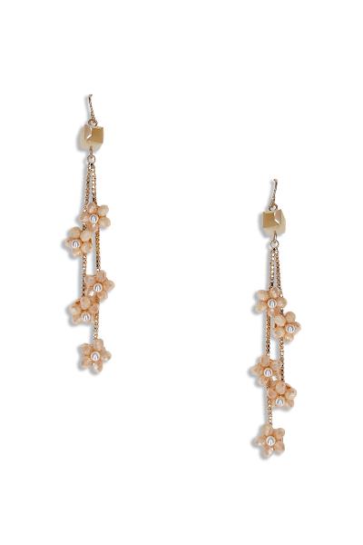 GLASS BEAD FLOWER DROP EARRING