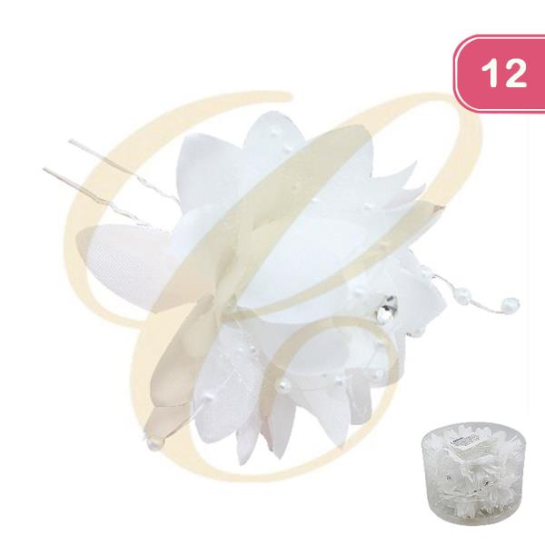 FASHION FLOWER HAIR PIN (12 UNITS)