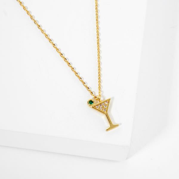 MARTINI GLASS CHARM NECKLACE