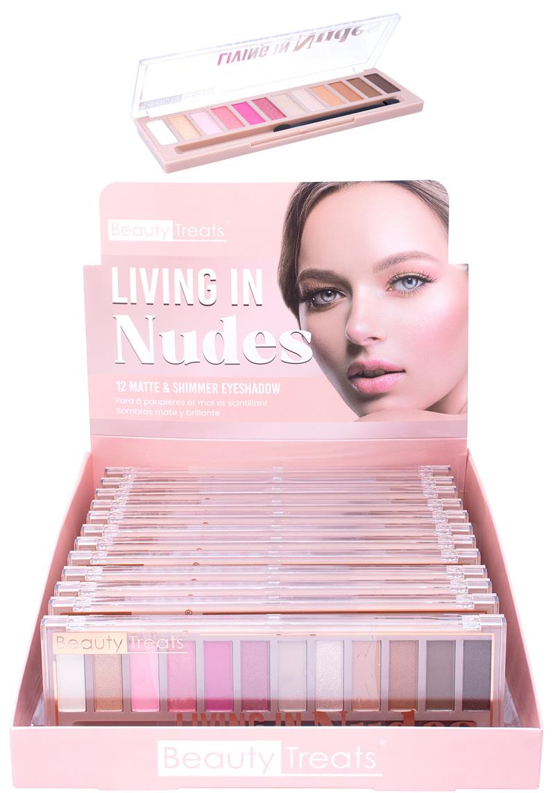 BEAUTY TREATS LIVING IN NUDES 12 MATTE AND SHIMMER EYESHADOW 12 PCS