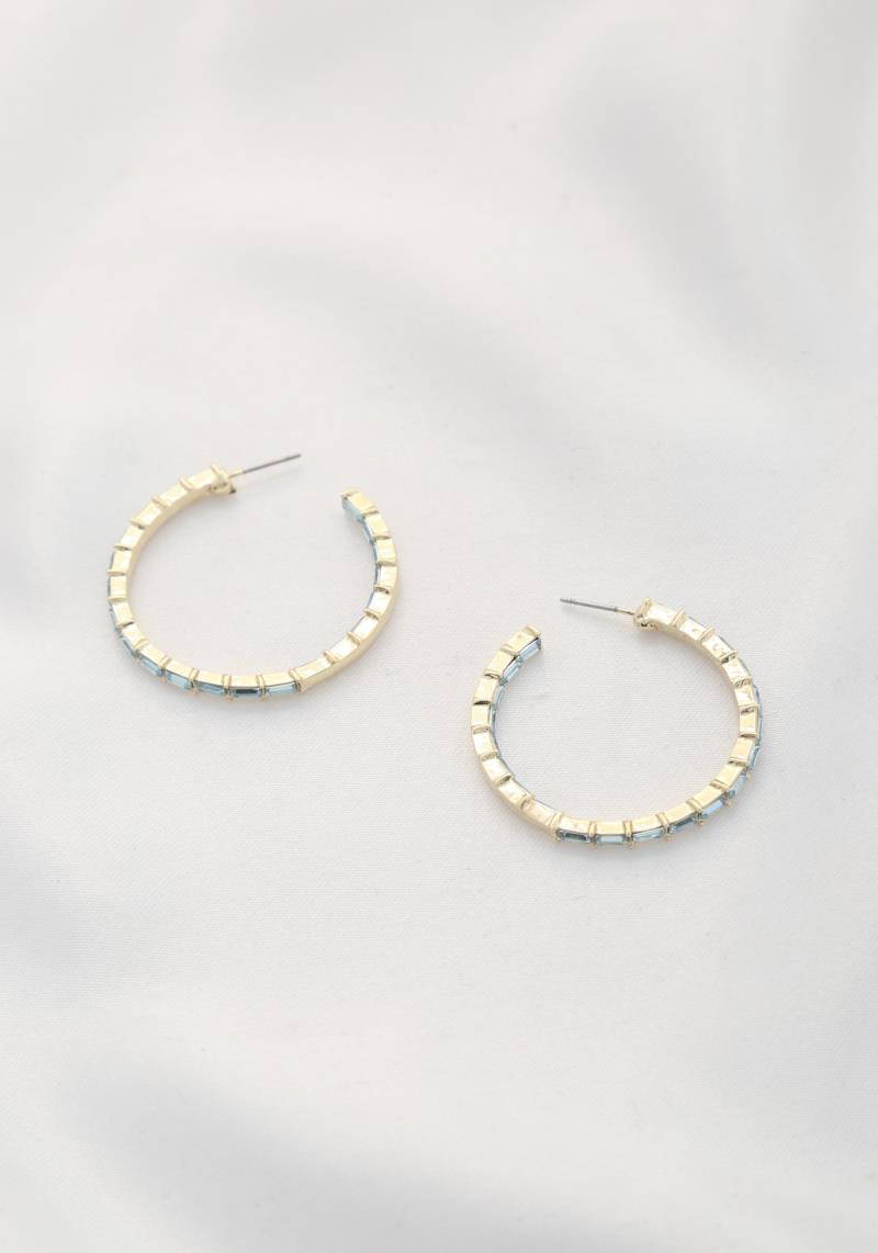 CRYSTAL OPEN CIRCLE EARRING