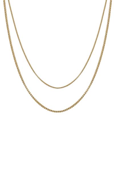 BOX CHAIN DOUBLE LAYER SHORT NECKLACE