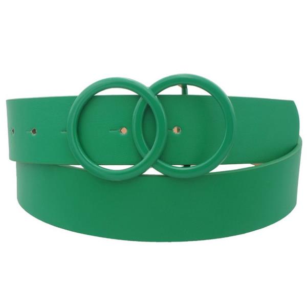 COLOR COATED DOUBLE CIRCLE BUCKLE BELT