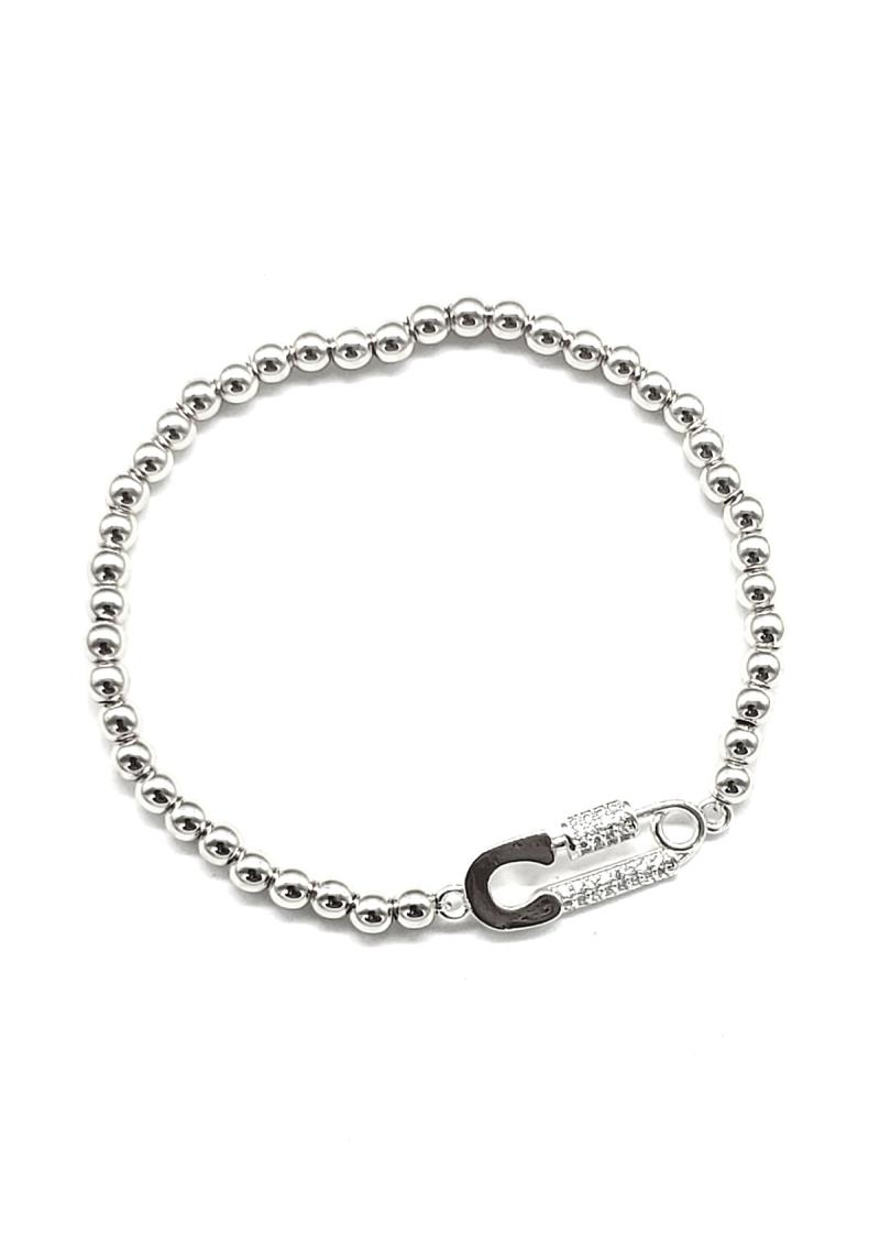 STAINLESS STEEL CLOTHING PIN STRETCH BRACELET