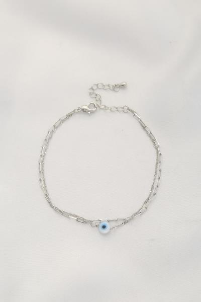 DAINTY EYE CHARM PAPERCLIP LINK BRACELET