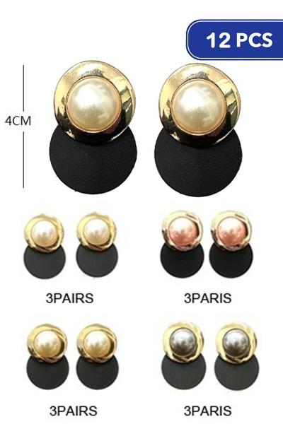 PEARL ROUND EARRING (12 UNITS)