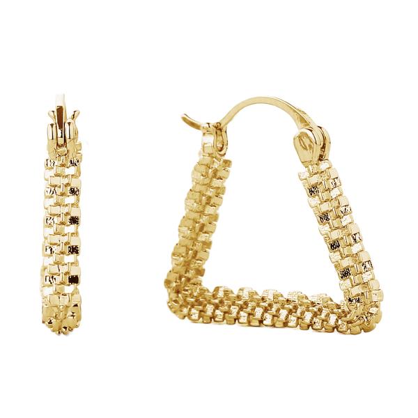 14K GOLD DIPPED HUGGIE HOOP BRASS EARRING