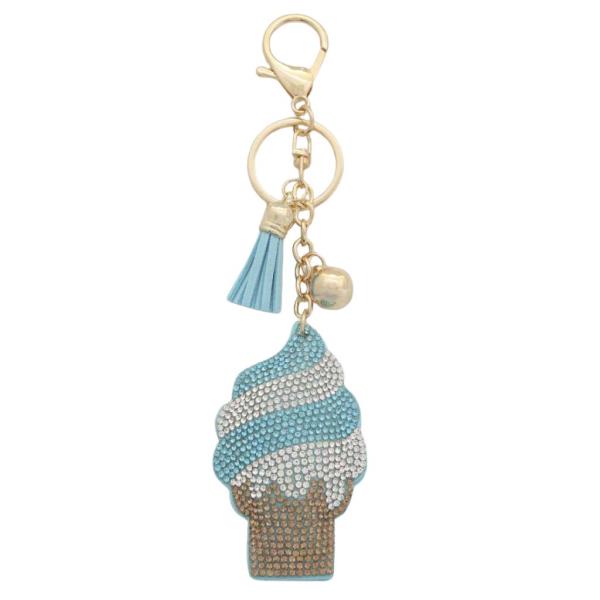 RHINESTONE ICE CREAM KEYCHAIN