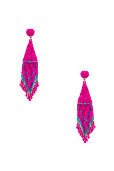 SEED BEAD TASSEL DANGLE EARRING