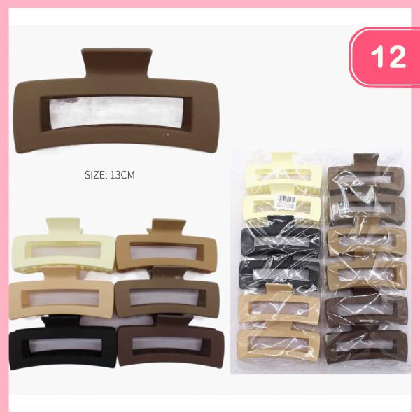 FASHION BIG SIZE 13CM HAIR CLAW JAR CLIPS (12 UNITS)
