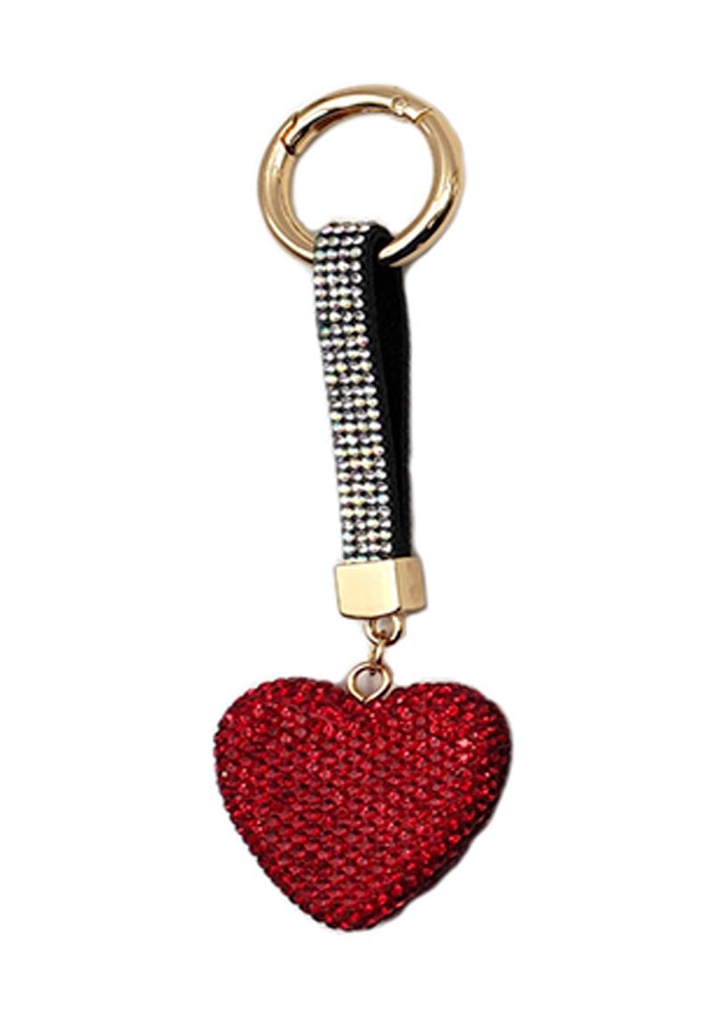 RHINESTONE HEART KEYCHAIN