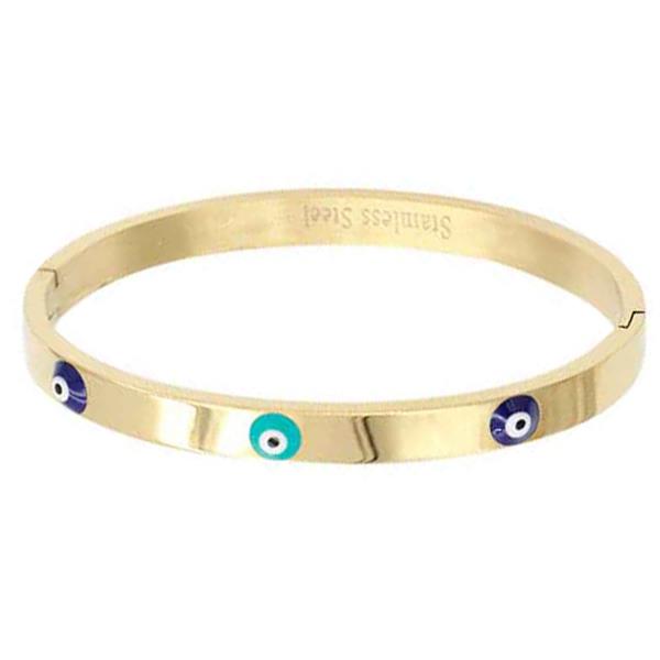 METAL STAINLESS STEEL EVIL EYE HINGE BRACELET