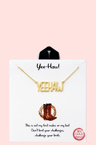 18K GOLD RHODIUM DIPPED YEE-HAW! NECKLACE