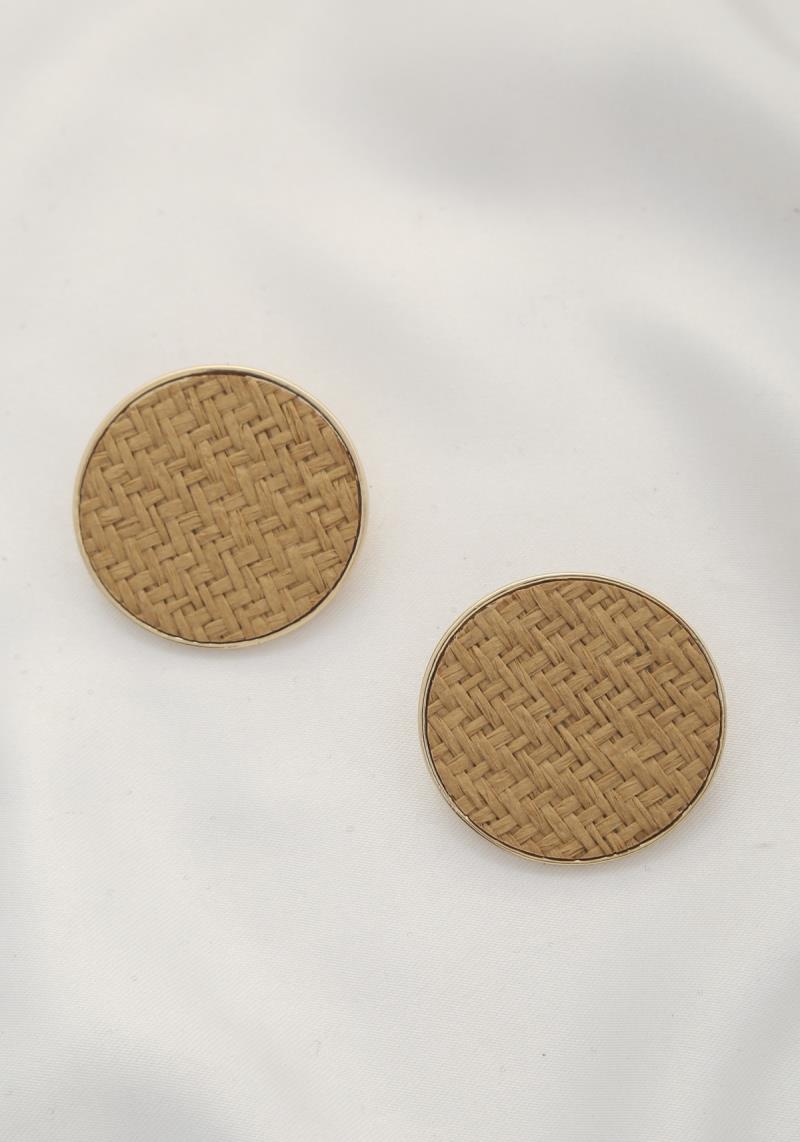 WOVEN ROUND POST EARRING