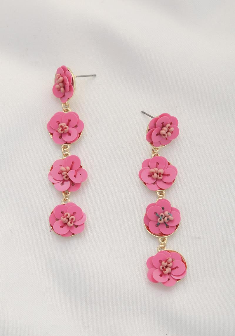 SEQUIN BEADED DANGLE EARRING