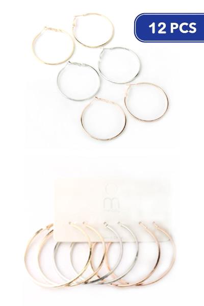 FASHION HOOP EARRING SET (12 UNITS)