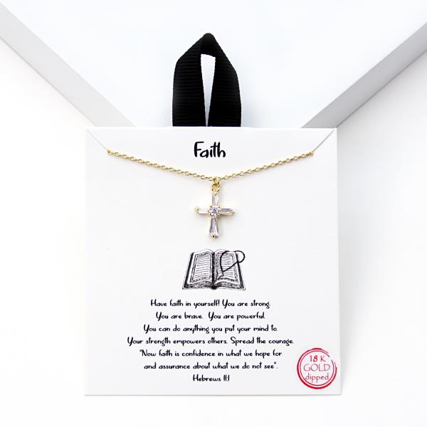 18K GOLD RHODIUM DIPPED FAITH NECKLACE