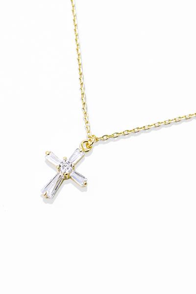 18K GOLD RHODIUM DIPPED FAITH NECKLACE