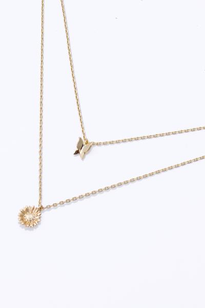 18K GOLD RHODIUM DIPPED DRIFT IN COLOR NECKLACE